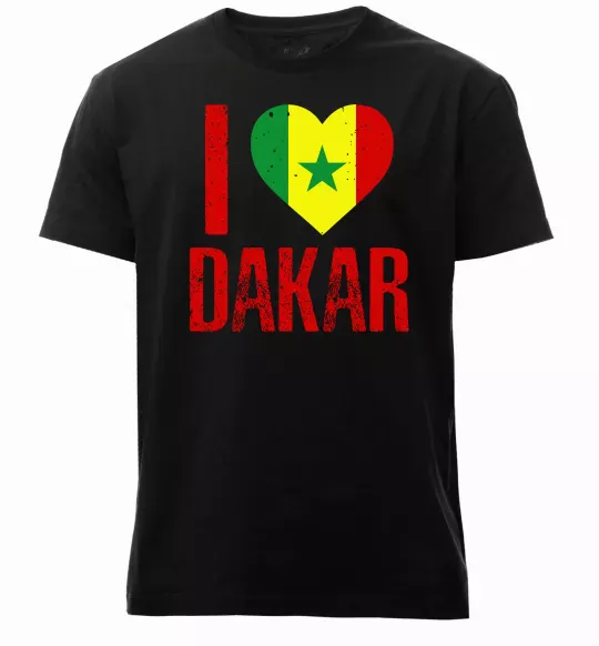 Мужская премиум футболка I love Dakar Черный фото