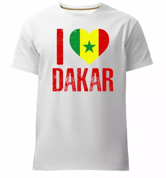 Мужская премиум футболка I love Dakar Белый фото