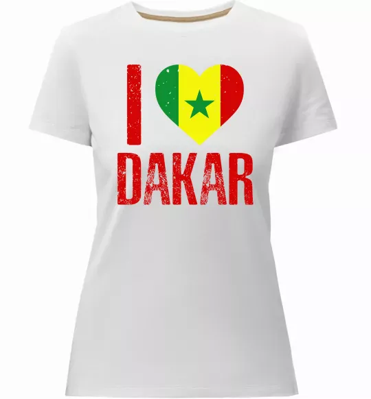 Женская премиум футболка I love Dakar Белый фото