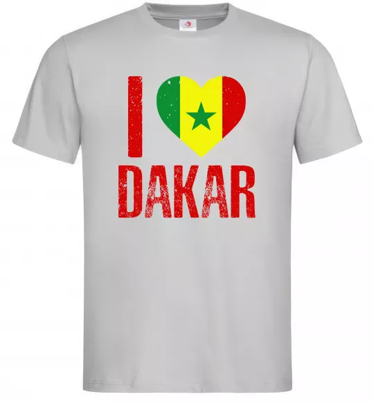 Чоловіча футболка I love Dakar Сірий фото