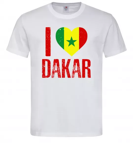 Чоловіча футболка I love Dakar Білий фото