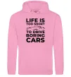 Женская толстовка (худи) Life is to short to drive boring cars Розовый фото