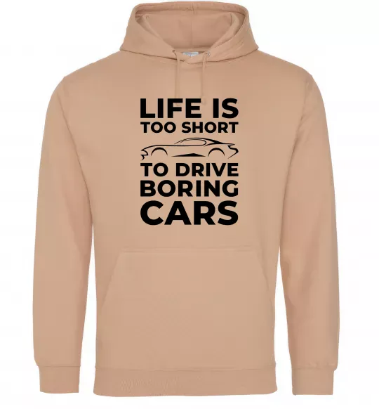 Женская толстовка (худи) Life is to short to drive boring cars Песочный фото
