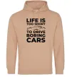 Женская толстовка (худи) Life is to short to drive boring cars Песочный фото