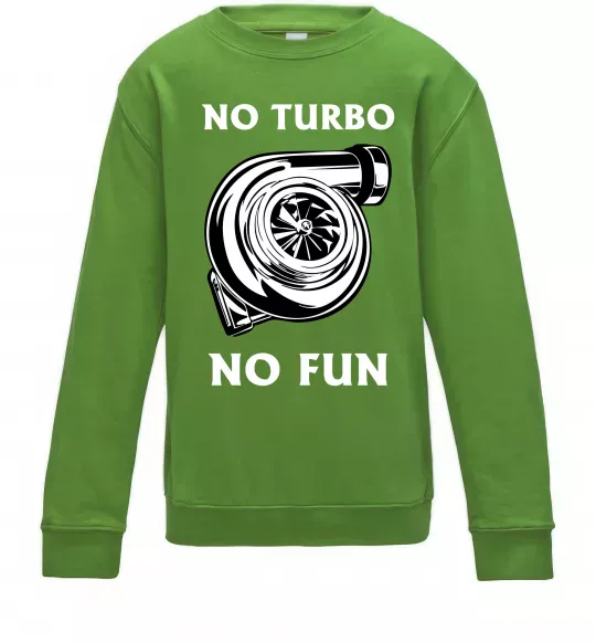Дитячий світшот No turbo, no fun Лаймовий фото