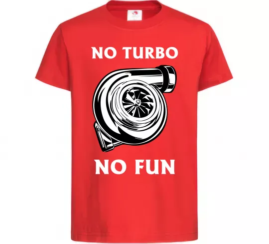 Дитяча футболка No turbo, no fun Червоний фото