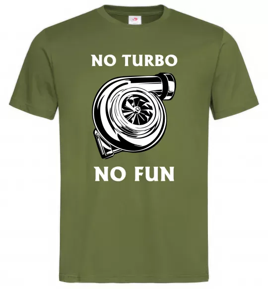 Чоловіча футболка No turbo, no fun Оливковий фото
