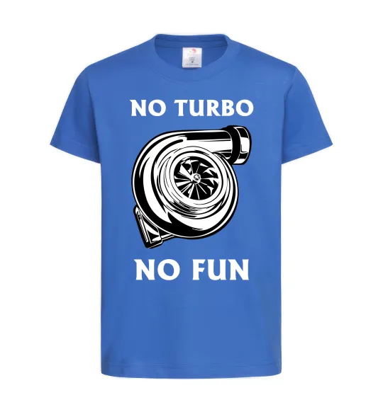 Дитяча футболка No turbo, no fun Яскраво-синій фото