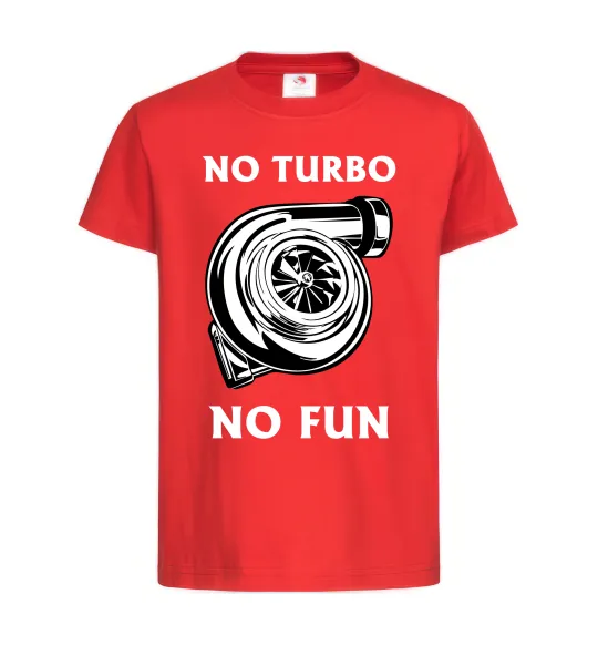 Дитяча футболка No turbo, no fun Червоний фото