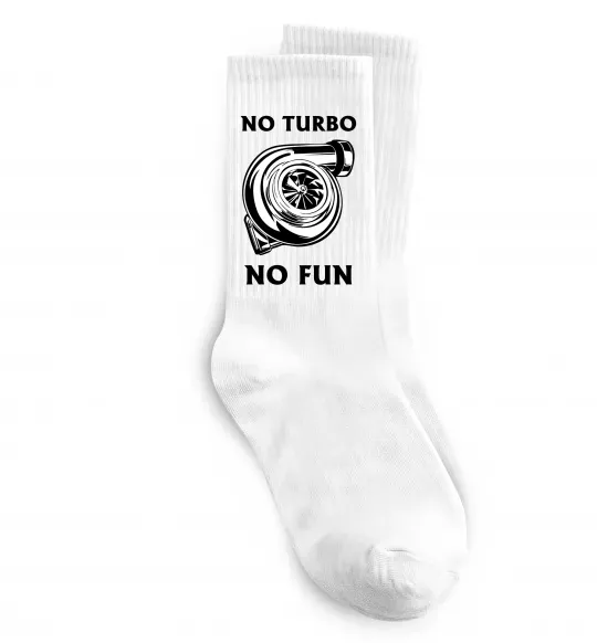 Носки No turbo, no fun Белый фото