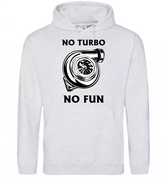 Чоловіча толстовка (худі) No turbo, no fun Сірий меланж фото