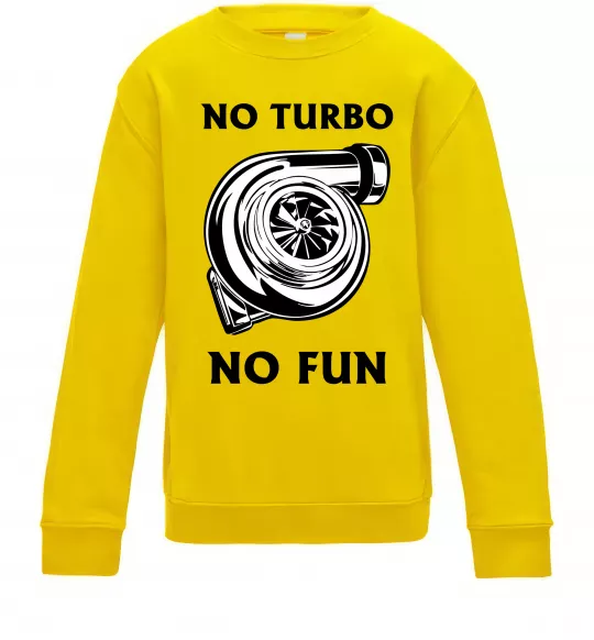 Дитячий світшот No turbo, no fun Сонячно жовтий фото