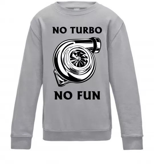 Дитячий світшот No turbo, no fun Сірий меланж фото