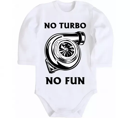 Дитячий бодік No turbo, no fun Білий фото