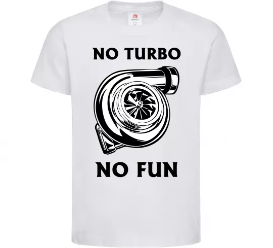 Дитяча футболка No turbo, no fun Білий фото