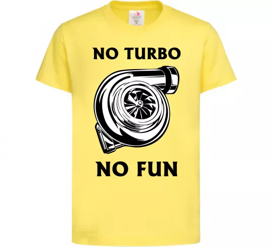 Дитяча футболка No turbo, no fun Лимонний фото