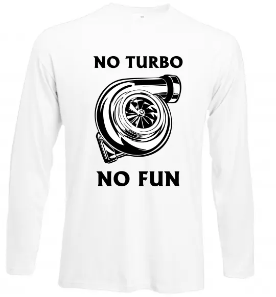 Лонгслив No turbo, no fun Белый фото