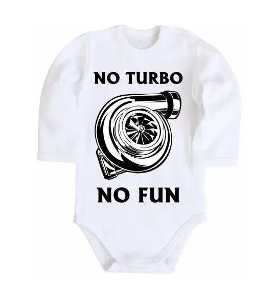 Детский боди No turbo, no fun Белый фото