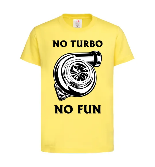 Дитяча футболка No turbo, no fun Лимонний фото