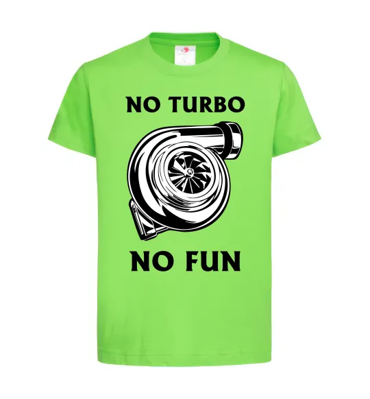 Дитяча футболка No turbo, no fun Лаймовий фото