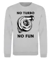 Свитшот No turbo, no fun Серый меланж фото