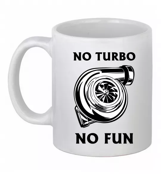 Чашка керамічна No turbo, no fun Білий фото
