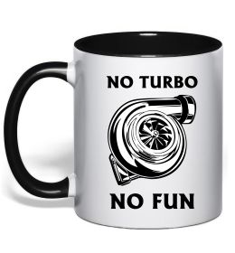 Чашка с цветной ручкой No turbo, no fun