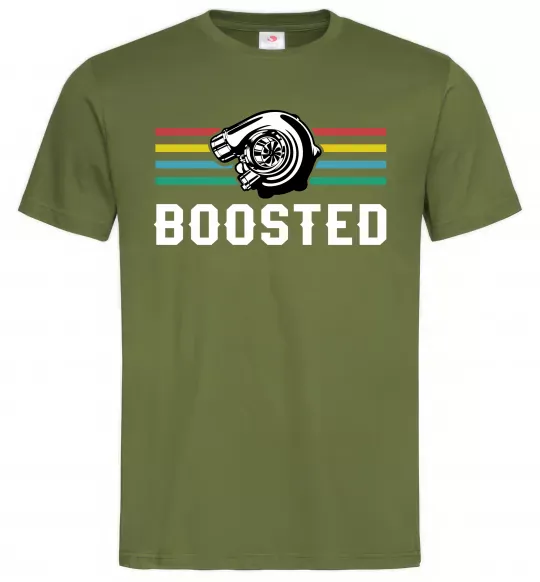 Мужская футболка Boosted tuning Оливковый фото