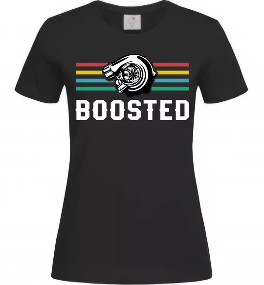 Жіноча футболка Boosted tuning Чорний фото