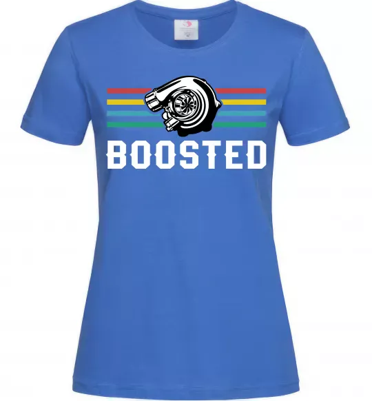Жіноча футболка Boosted tuning Яскраво-синій фото