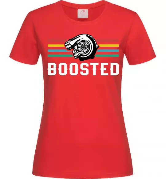Жіноча футболка Boosted tuning Червоний фото