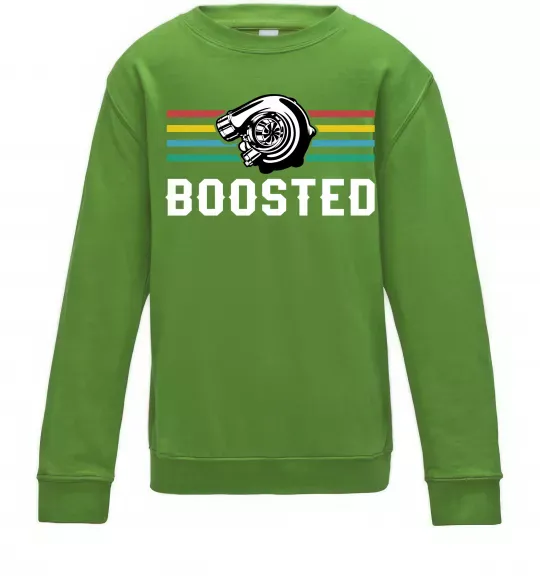 Детский Свитшот Boosted tuning Лаймовый фото