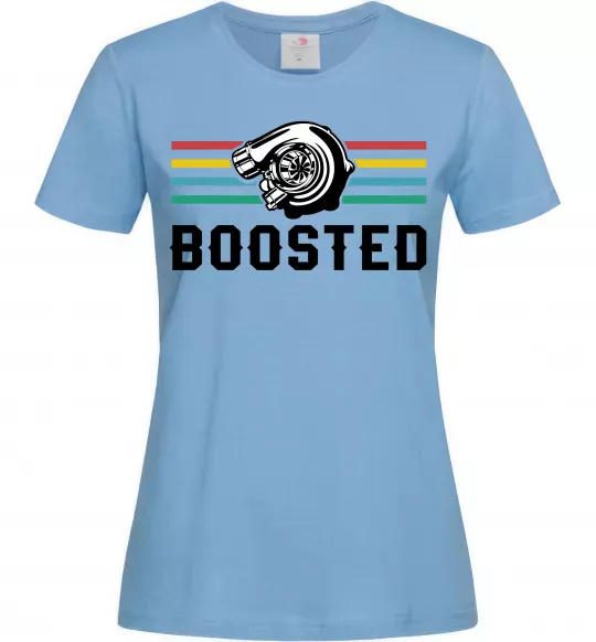Жіноча футболка Boosted tuning Блакитний фото