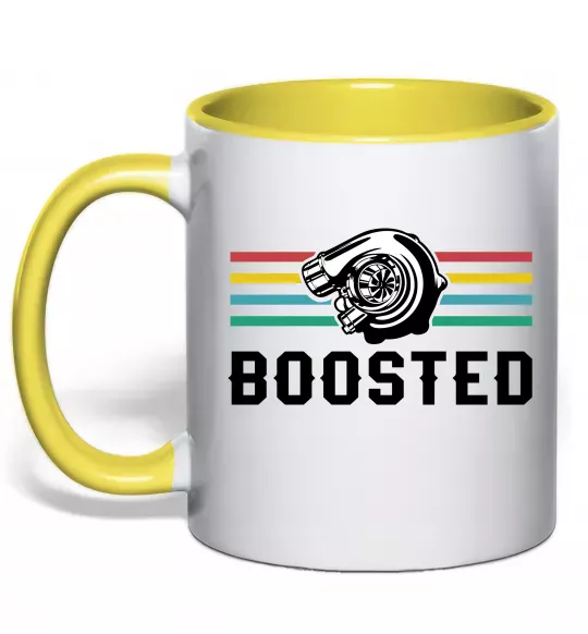 Чашка с цветной ручкой Boosted tuning Солнечно желтый фото