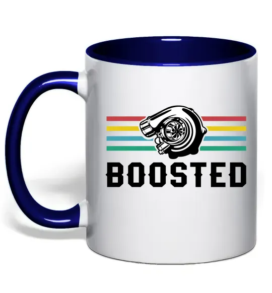 Чашка с цветной ручкой Boosted tuning Глубокий темно-синий фото