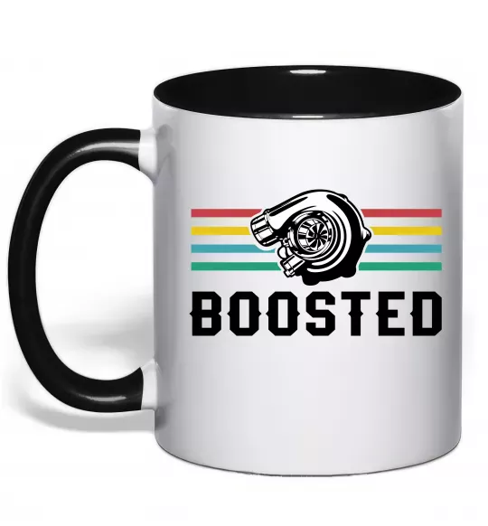 Чашка с цветной ручкой Boosted tuning Черный фото