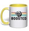 Чашка с цветной ручкой Boosted tuning Лимонный фото