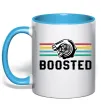 Чашка с цветной ручкой Boosted tuning Голубой фото