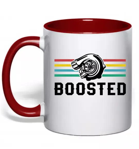 Чашка с цветной ручкой Boosted tuning Красный фото