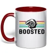 Чашка с цветной ручкой Boosted tuning Красный фото