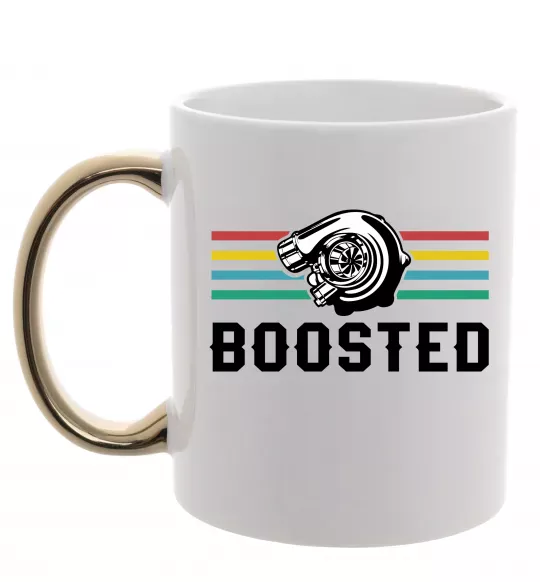 Чашка с цветной ручкой Boosted tuning Золото фото