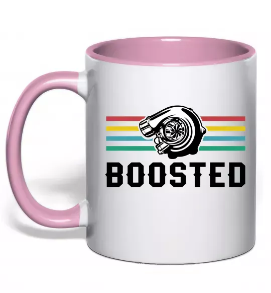 Чашка с цветной ручкой Boosted tuning Нежно розовый фото