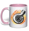 Чашка з кольоровою ручкою Тюнінг вогонь Ніжно рожевий фото