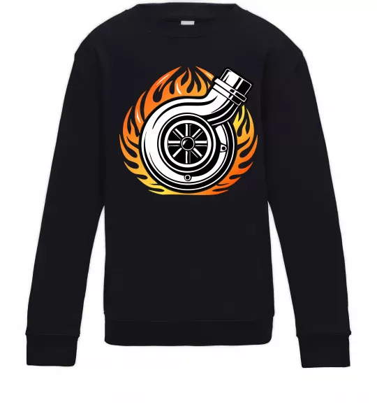 Детский Свитшот Тюнінг вогонь Черный фото