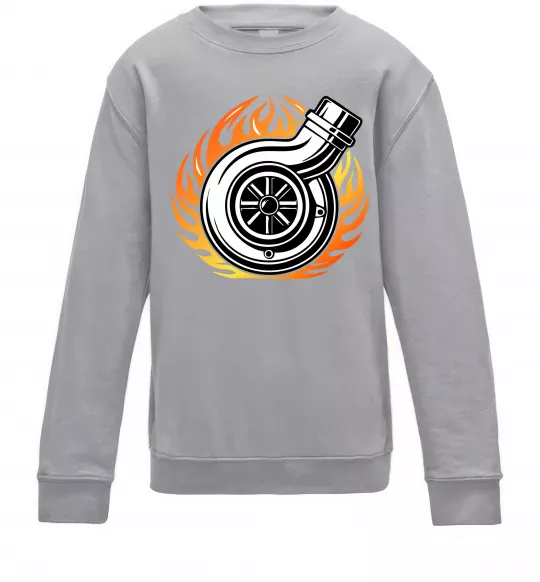 Детский Свитшот Тюнінг вогонь Серый меланж фото