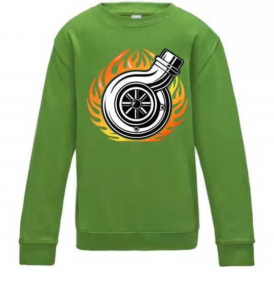 Детский Свитшот Тюнінг вогонь Лаймовый фото