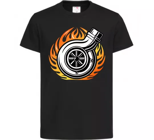 Детская футболка Тюнінг вогонь Черный фото