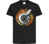 Детская футболка Тюнінг вогонь Черный фото
