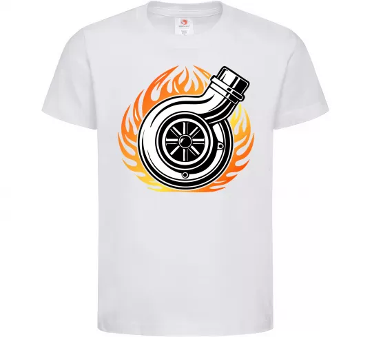 Детская футболка Тюнінг вогонь Белый фото