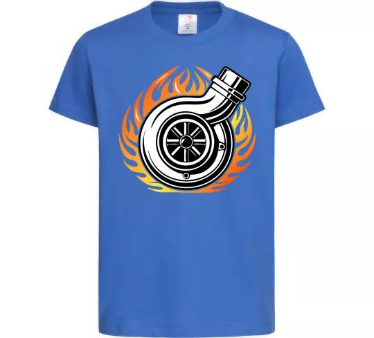 Детская футболка Тюнінг вогонь Ярко-синий фото